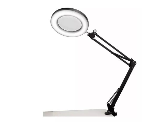 &uu LAMPARA LED LUPA BRAZO ARTICULADO LECTURA CON MORSA MT-332